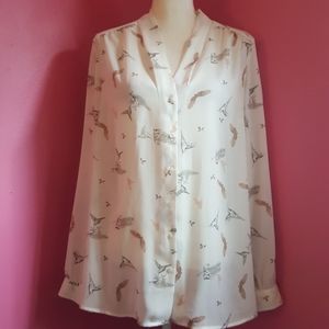 FINAL SALE Kenar Sheer Hummingbird Blouse